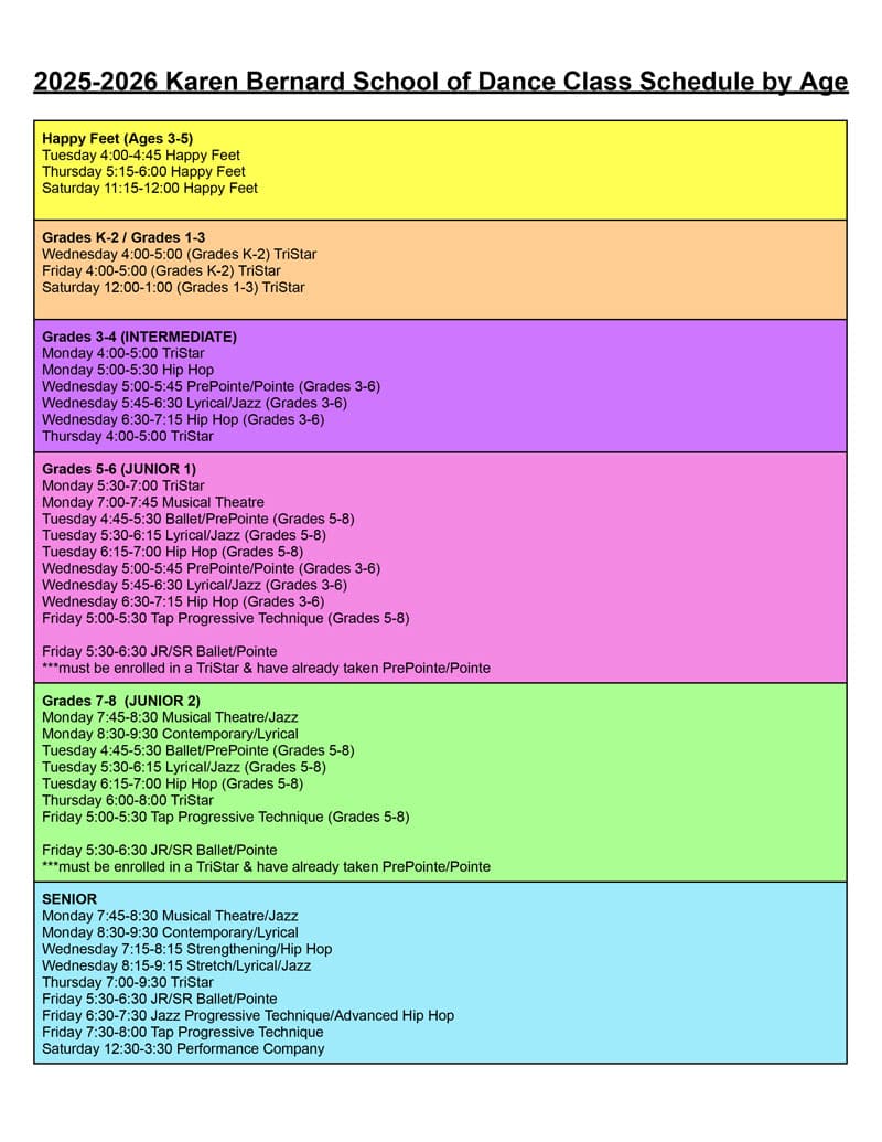 2025 2026 KBSD Class Schedule By Age 02